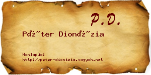Péter Dionízia névjegykártya